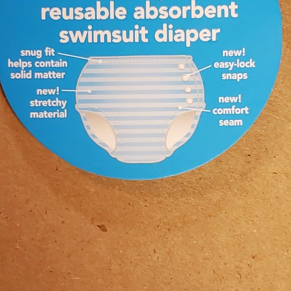 iPlay Reusable Absorber Swimsuit Diaper - 24 Months - Pink with Tulips - New - Picture 7 of 7